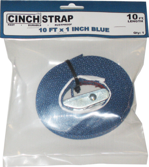 CINCH STRAP 10 FT BLUE, POLYBAG 1 PACK